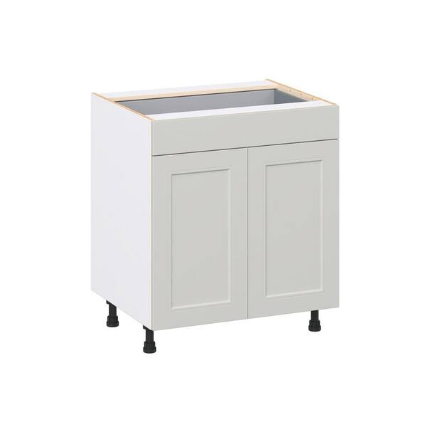 J COLLECTION Galveston 30 in. W x 24 in. D x 34.5 in. H Assembled Shaker Base Kitchen Cabinet in Light Grey with Drawer