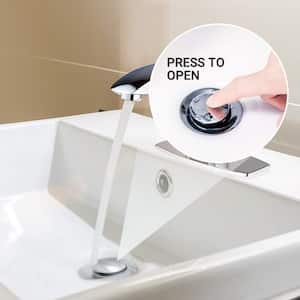 B007A Bathroom Pop-Up Drain Assembly Vessel Sink Drain Stopper with Overflow, Chrome
