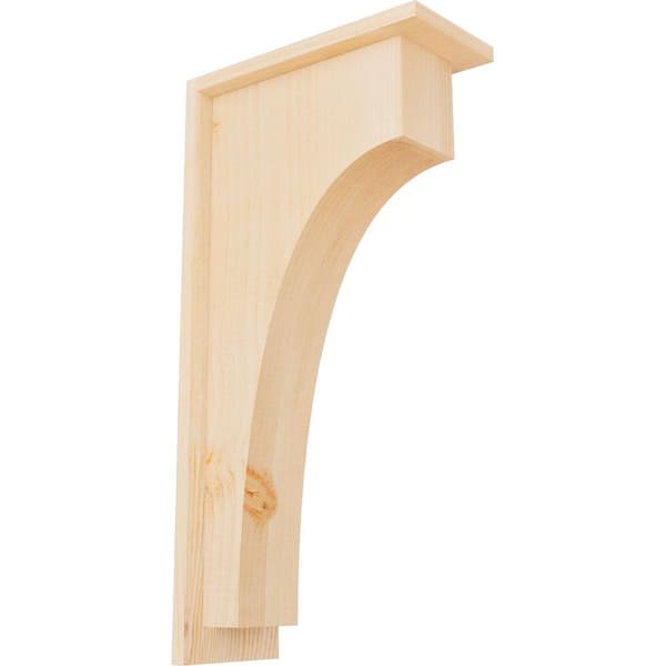 Ekena Millwork 5-1/2 in. x 12 in. x 24 in. Douglas Fir Huntington Smooth Corbel with Backplate