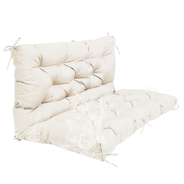 Unbranded 2–3-Seater Outdoor Porch Swing Cushion Waterproof Bench Cushion with Backrest – 40 in. x 20 in. x 20 in.