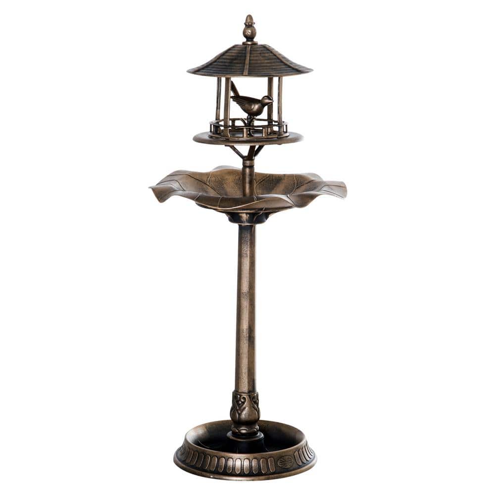 Antique Bronze 3-in-1 Bird Bath Feeder Planter