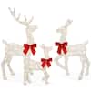Best Choice Products 48 in. White LED Metal Deer Family Christmas Yard Decor SKY7208