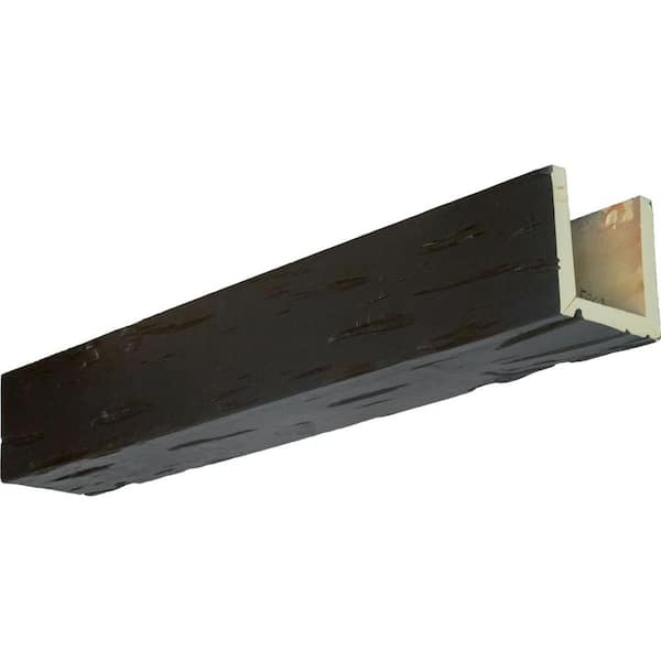 Ekena Millwork 10 in. x 8 in. x 8 ft. 3-Sided (U-Beam) Pecky Cypress Natural Ash Faux Wood Ceiling Beam