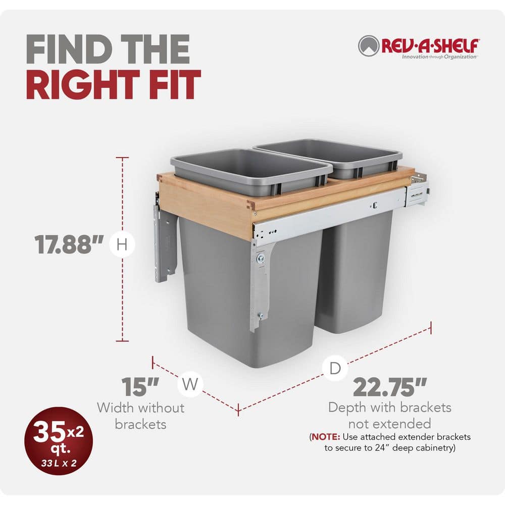 Double Pull Out Trash Cans
