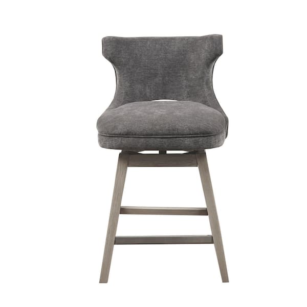 Madison Park Janet 25.75 in. Charcoal Wood Counter Stool