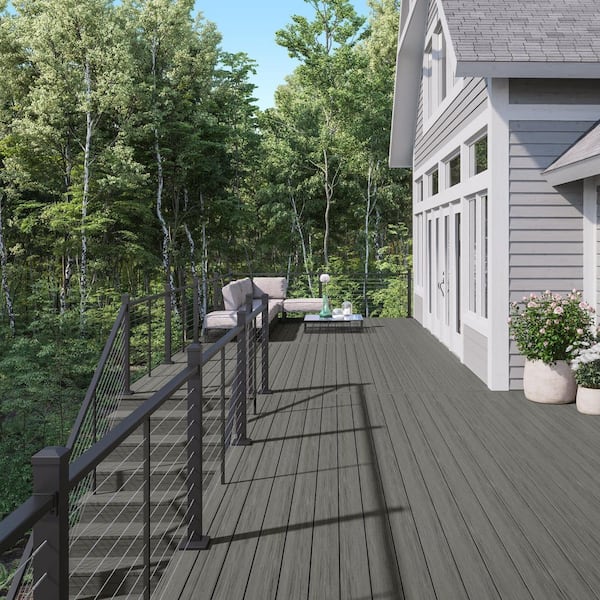 #10 x 1-7/8 in. Star Trim Head Epoxy Coated Steel Fascia Composite Deck Screws Dark Gray #53 (100-pieces)