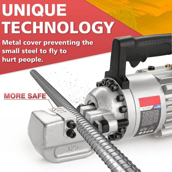 HandHeld 1500W Electric Hydraulic Rebar Cutter 1 #8 25mm Steel Rod Bar