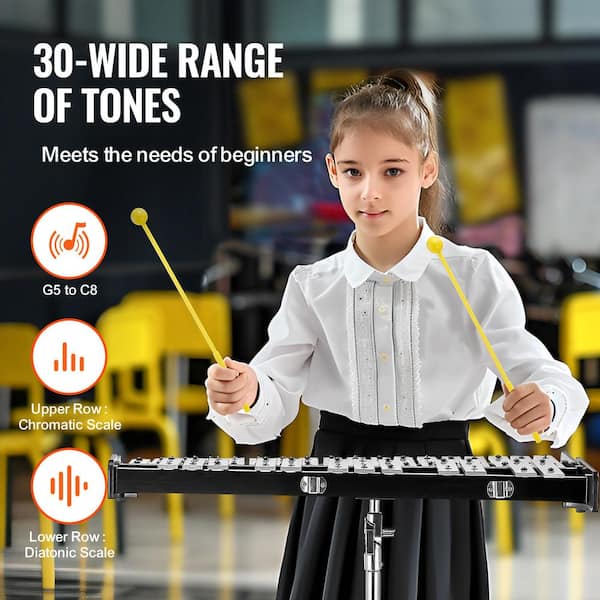 SVOPES 30-Note Glockenspiel Xylophone Bell Kit, Professional