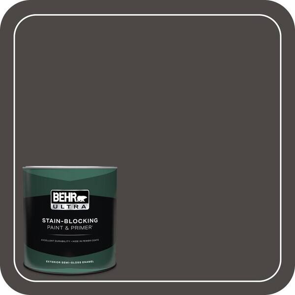 BEHR ULTRA 1 qt. #780F-7 Stealth Jet Semi-Gloss Enamel Exterior Paint & Primer