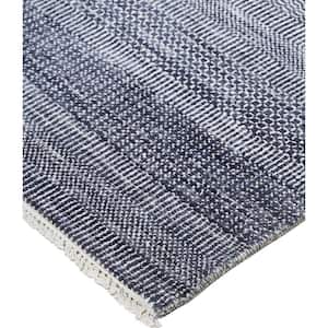 5 X 8 Blue and Gray Striped Area Rug