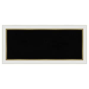 Eva White Gold Narrow Framed Black Corkboard 33 in. x 15 in. Bulletine Board Memo Board