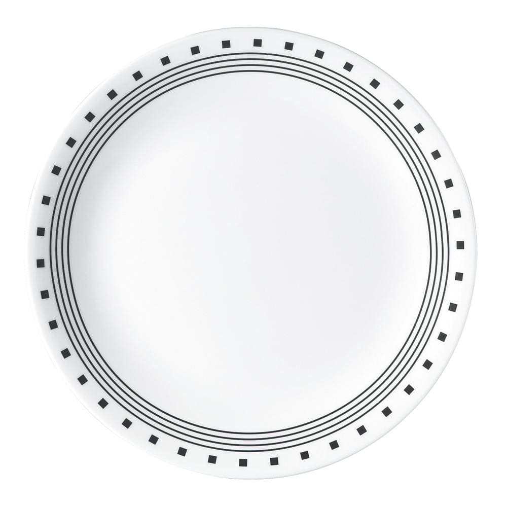 Northern Pines 12-Piece White and Blue Glass Dinnerware Set