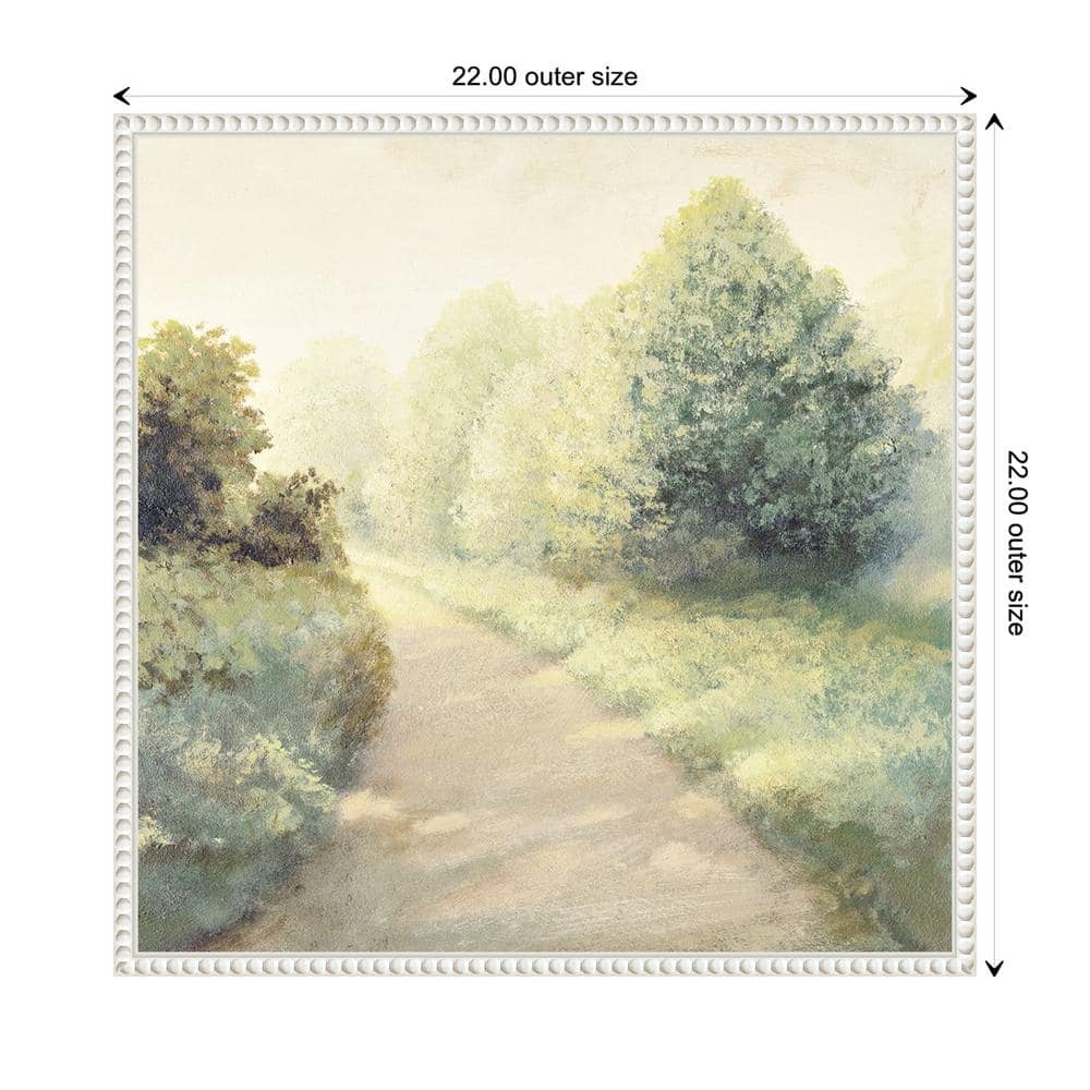 New Light Summer Road I White Floater Frame Canvas Wall Art