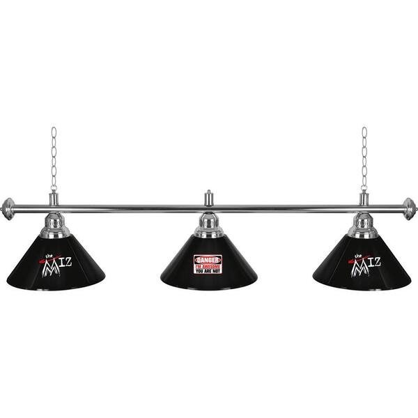 Trademark WWE The Miz 60 in. Three Shade Black and Silver Hanging Billiard Lamp