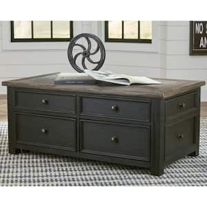 Tyler Creek 46 In. Brown/Black Rectangle Wood Coffee Table with Lift Top