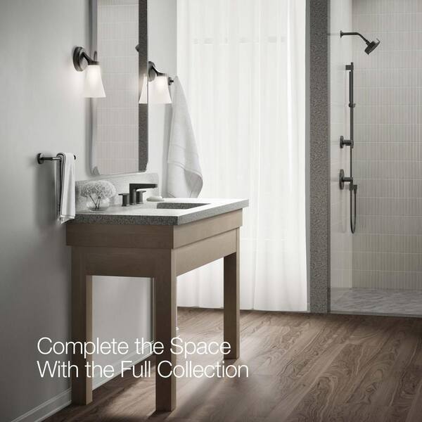 KOHLER Taut 8 in. Widespread Double Handle Bathroom Faucet in Matte Black