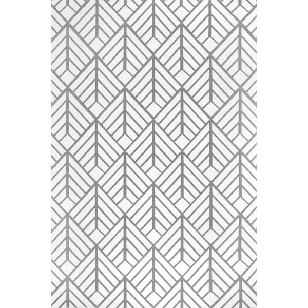 Tiffany Contemporary Diamond Grey 5 ft. x 8 ft. Indoor/Outdoor Area Rug