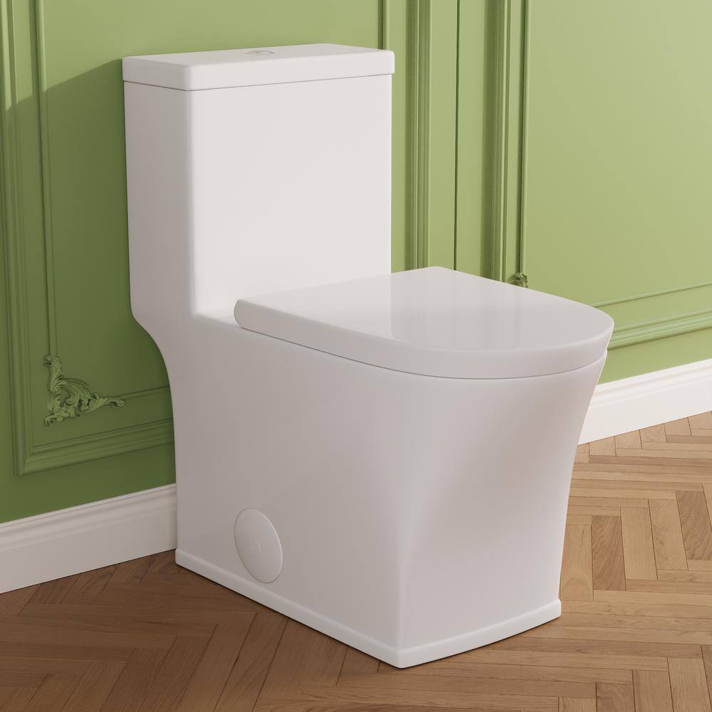 DeerValley Wall Hung Toilet Bowl, Elongated Wall Mounted Toilet With Soft Close Seat, 1.1GPF/1.6 GPF Dual Flush, Compact Toilet For Small Bathroom, Black (Only Bowl