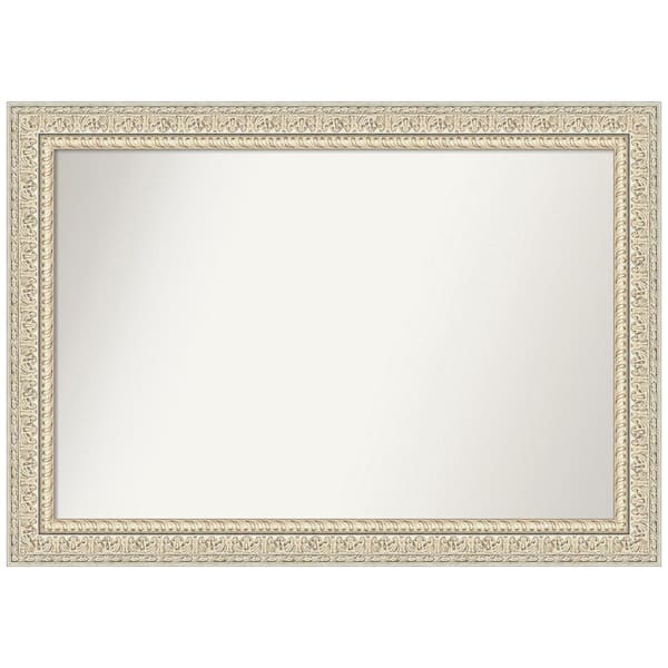 Amanti Art Fair Baroque Cream 41.5 in. W x 29.5 in. H Rectangle Non-Beveled Wood Framed Wall Mirror in Cream