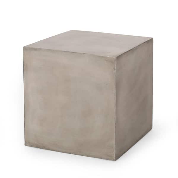 Zeus & Ruta 22 in. x 22 in. x 22 in. Outdoor Light Gray Square Side Table for Porch, Balcony, Lawn