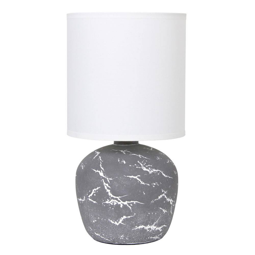 12.4 Marble-Inspired Concrete Table Lamp, Gray Base with Fabric Shade for Bedroom or Entryway price history on PriceWatchPro