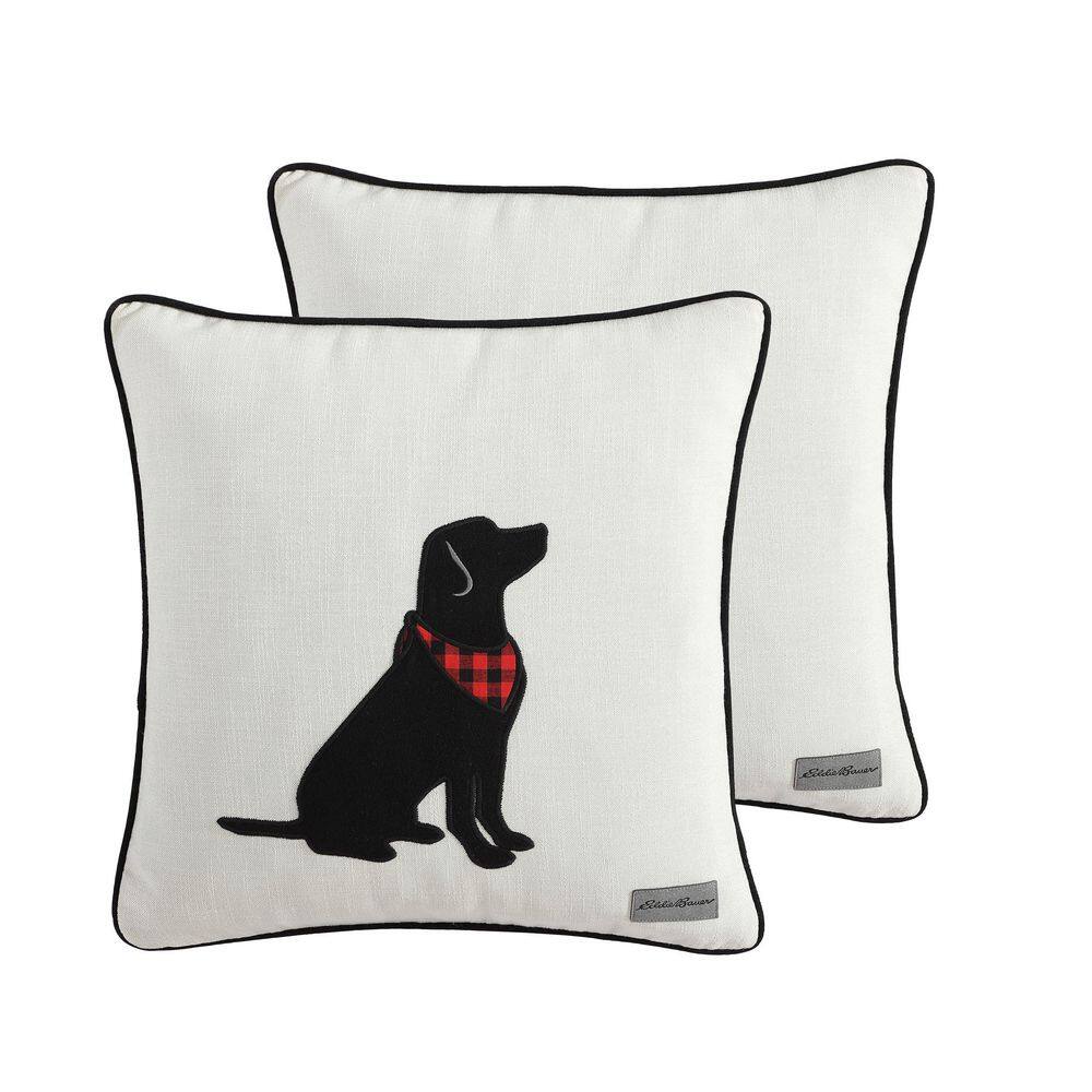 EDDIE BAUER Cabin Plaid Dog 2Piece Red Microfiber Pillow Cover Set USHSZV1241099 The Home Depot