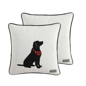 Cabin Plaid Dog 2-Piece Red Microfiber Pillow Cover Set