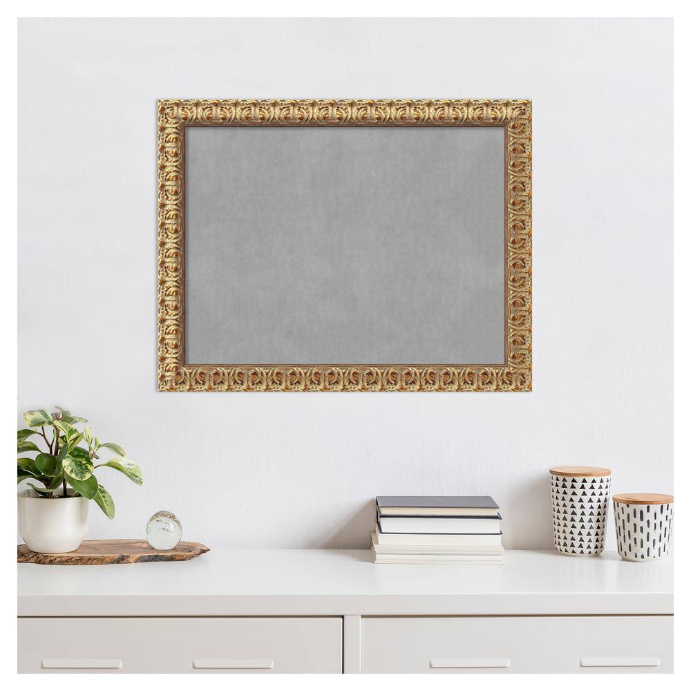 Florentine Gold Framed Grey Magnetic Memo Board 24x18