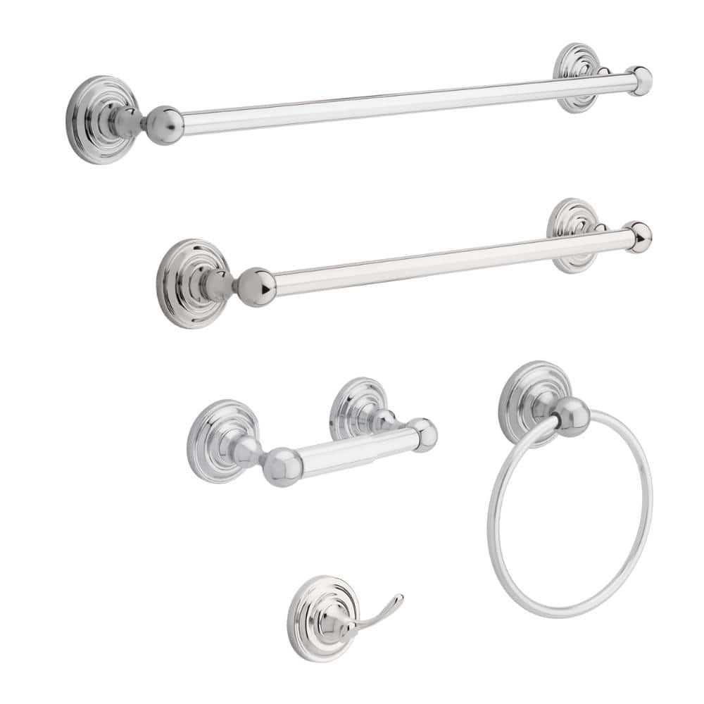 Greenwich 18-Inch Polished Chrome Wall Mounted Towel Bar