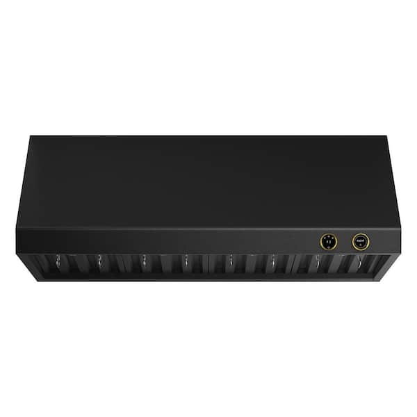 Kucht 48 in. 1200 CFM Ducted Under Cabinet Range Hood in Titanium Stainless Steel with Gold Accents and Digital Controls