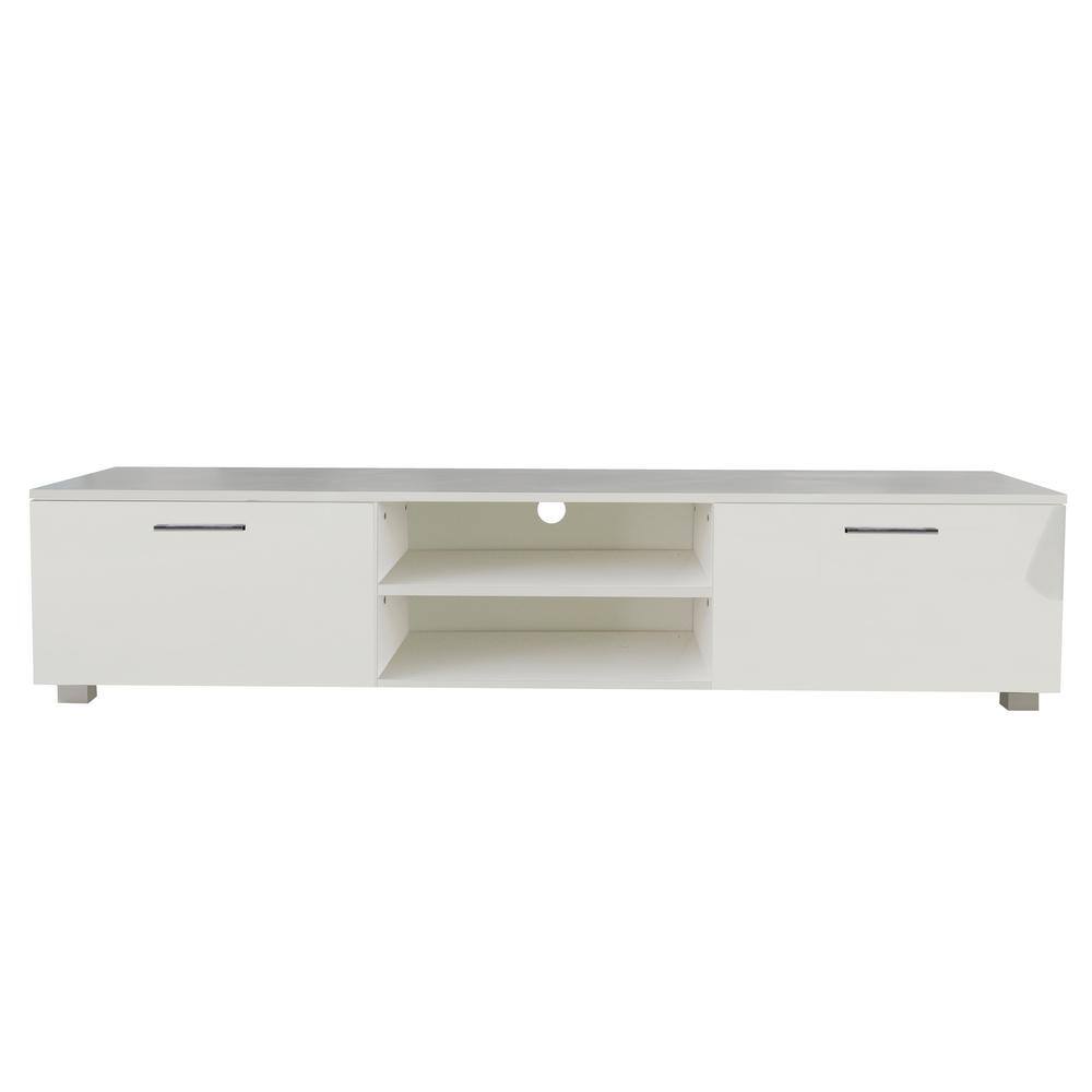 70 in. TV rack, Media Console Entertainment Center TV Table with 2-Lockers 