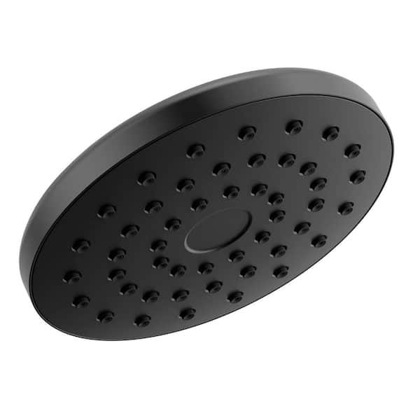 PivotPro 1-Spray Patterns 7 in. Wall Mount Fixed Shower Head in Matte Black
