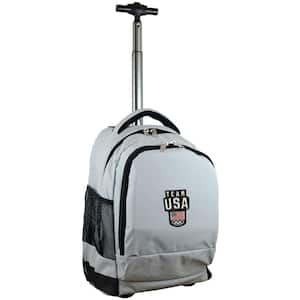 Olympics Team USA Wheeled Premium Backpack in Gray Duffel Bag