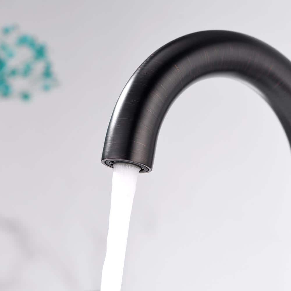 Oil Rubbed Bronze Widespread Bathroom Faucet with Drain Assembly