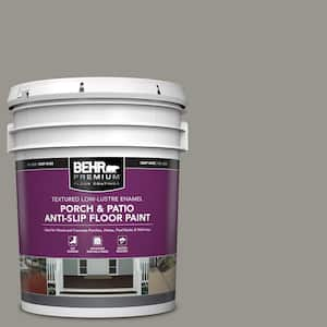 5 gal. #N360-4 Battleship Gray Textured Low-Lustre Enamel Interior/Exterior Porch and Patio Anti-Slip Floor Paint