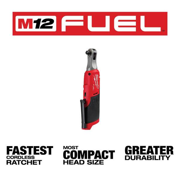 Milwaukee M12 FUEL 12-Volt Lithium-Ion Brushless Cordless High Speed 3/8 in. Ratchet w/M12 FUEL 12V 3/8 in. Extended Reach Ratchet