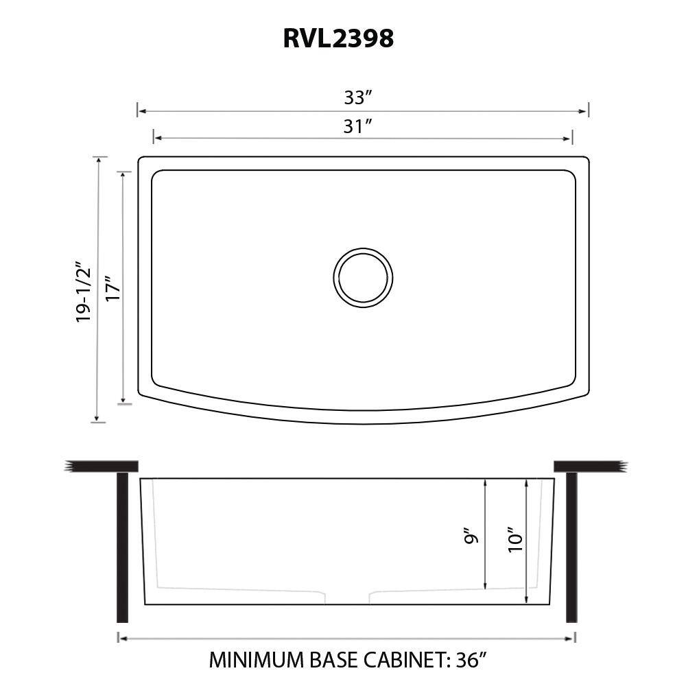 White Fireclay Single Bowl Farmhouse Kitchen Sink, 33 inches