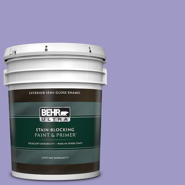 BEHR ULTRA 5 gal. #630B-5 Majestic Violet Semi-Gloss Enamel Exterior Paint & Primer
