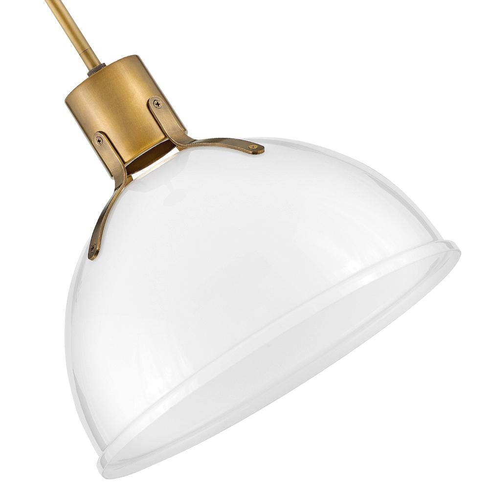 Heritage Brass and Opal Glass LED Pendant Light
