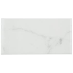 Classico Carrara Glossy 3 in. x 6 in. Ceramic Subway Wall Tile (120 Cases/ 723.6 sq. ft./Pallet)