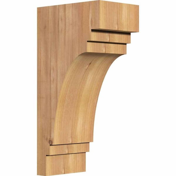 Ekena Millwork 5-1/2 in. x 8 in. x 16 in. Western Red Cedar Pescadero Smooth Corbel