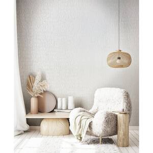 Kumano Collection White Textured Ruche Silk Pearlescent Finish Non-Pasted Vinyl on Non-woven Wallpaper Roll