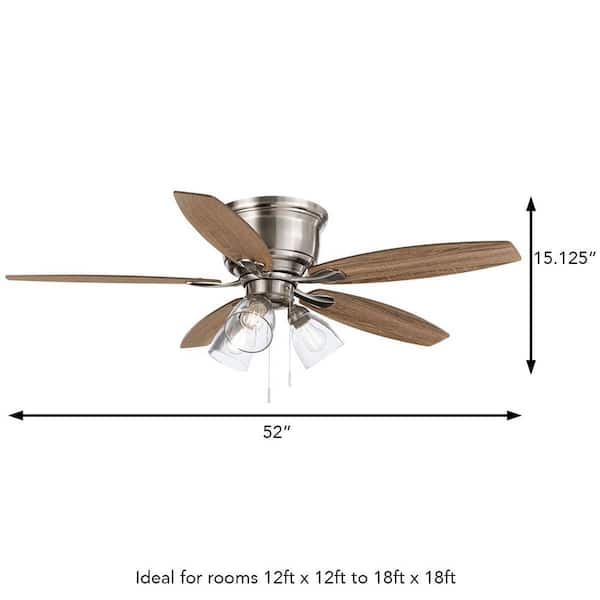 Hampton Bay Stoneridge 52 in. Indoor LED Brushed Nickel Hugger