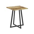 Accent Table Brown Reclaimed Wood Black Metal Square 15.5L