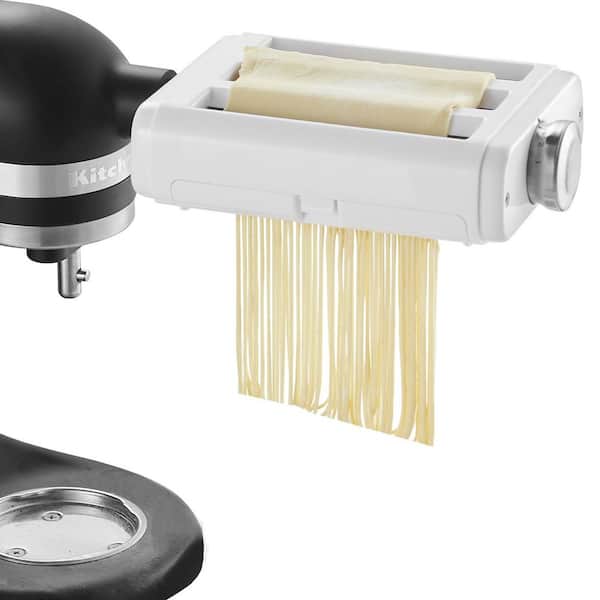 3-in-1 Pasta Attachment for KitchenAid Mixer, Stainless Steel Roller and Cutter Set, Adjustable Thickness for Spaghetti