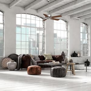Panama DC 54 in. Indoor Brushed Nickel Ceiling Fan with Remote For Bedrooms