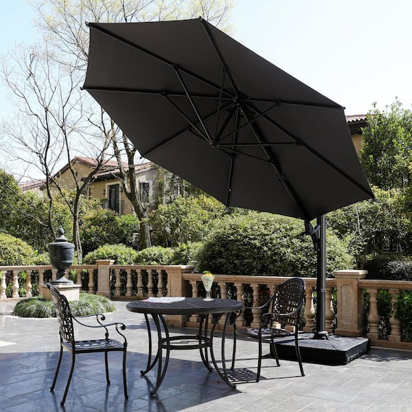 10 ft patio solar umbrella with crank and led lights Costway 10ft Patio Solar Umbrella LED Patio Market Steel Tilt w/ Crank  Outdoor (Tan)