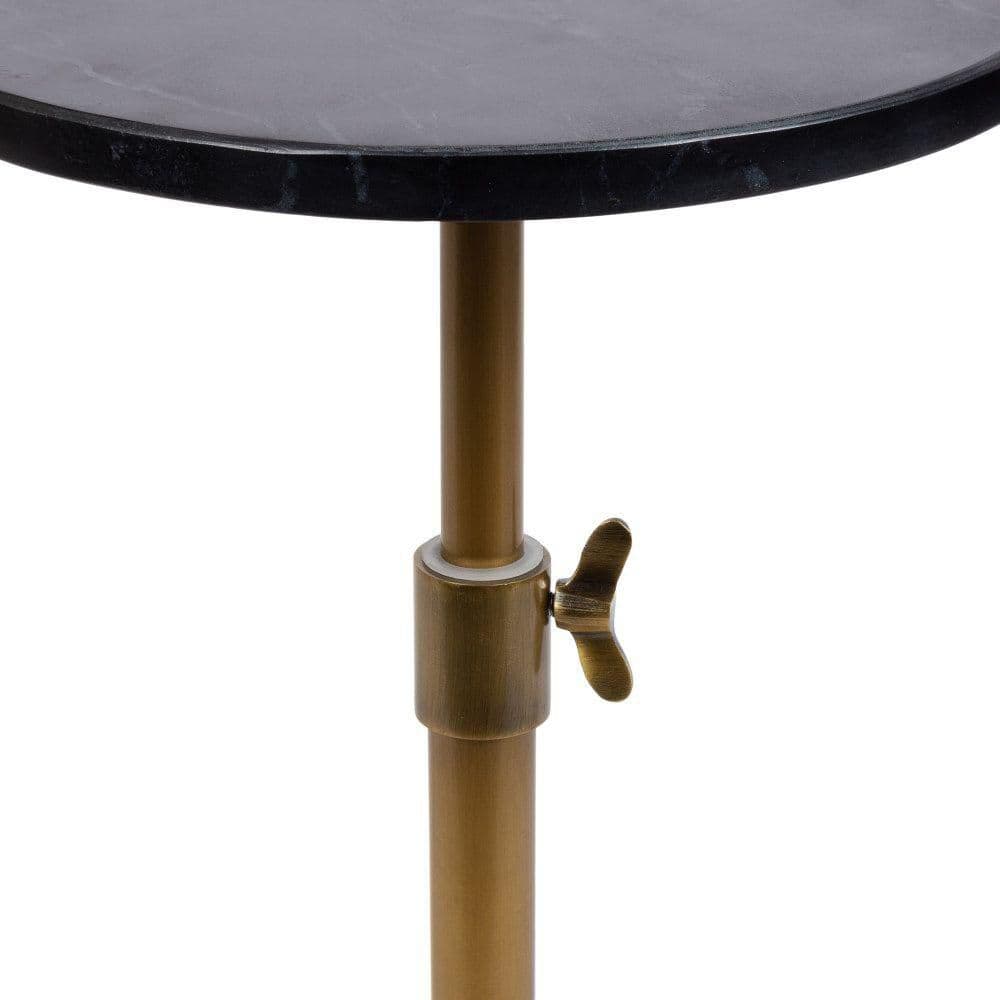 Engles 10.00 in. Gold Round Marble End Table - thumbnail 2