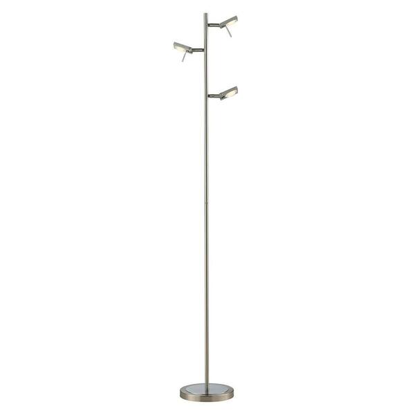 Titan Lighting Plandome Collection 63 in. Brushed Nickel/Brushed Aluminum Floor Lamp