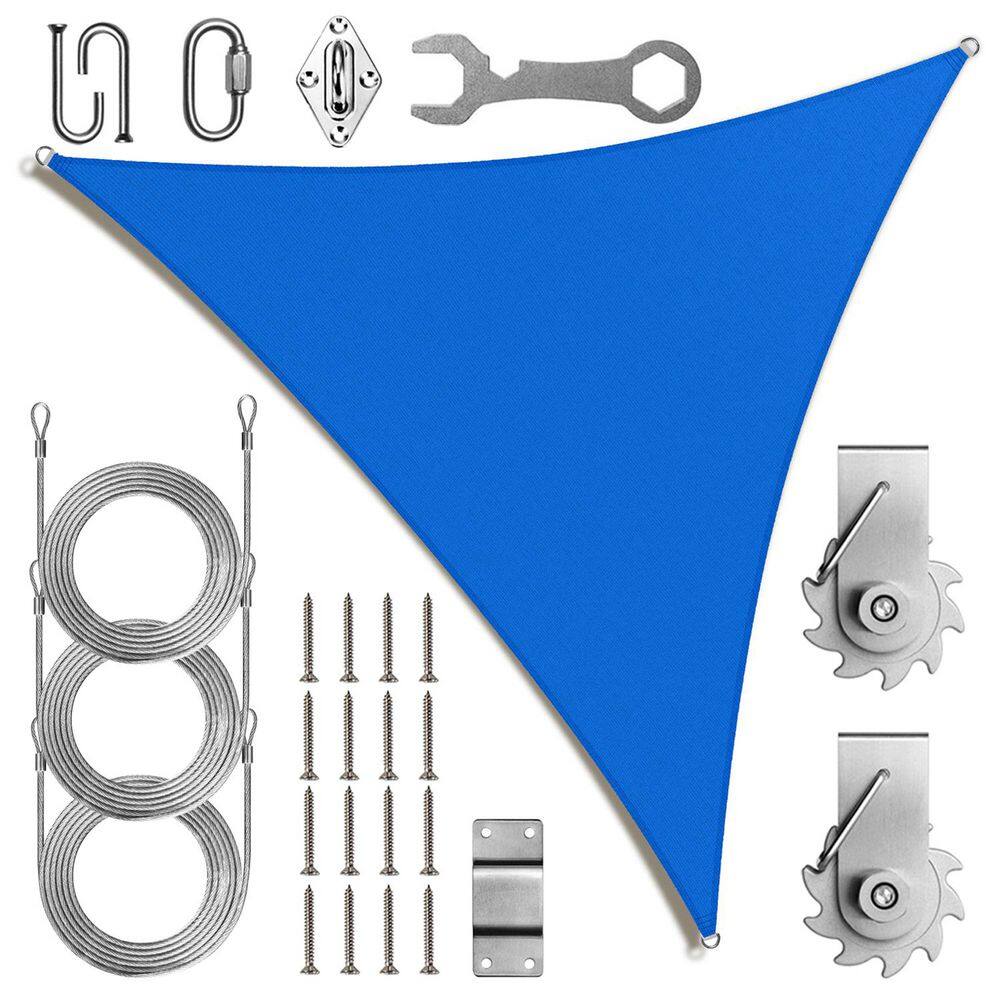 18 ft. x 18 ft. x 18 ft. Triangle Sun Shade Sail Canopy Fabric Cloth with Hardware TAWAL-Blue price history on PriceWatchPro